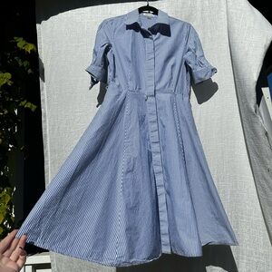 Blue and White Striped Calvin Klein Dress